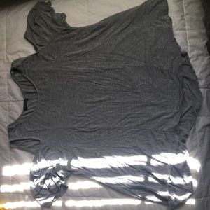 Grey shoulder cut flowing blouse. Size L.